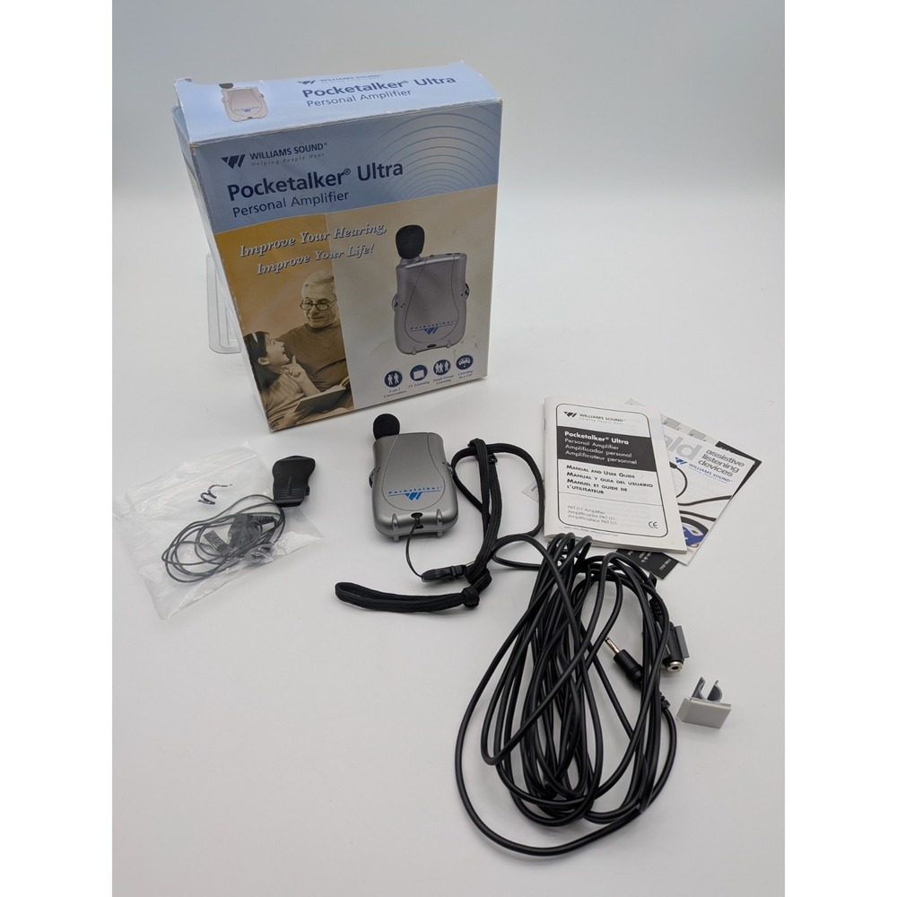 Williams Sound Pocketalker Ultra Personal Amplifier Hearing Aid Device Working